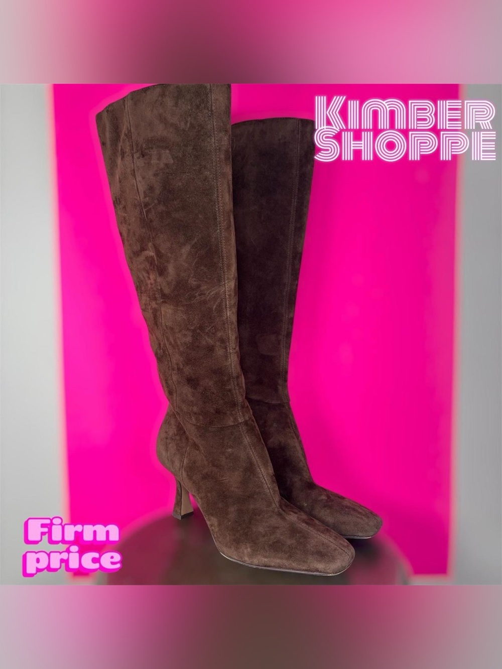 Dolce Vita Gyra Brown Suede Square Toe Knee-High Boot US 8 EU 38.5 UK 5.5